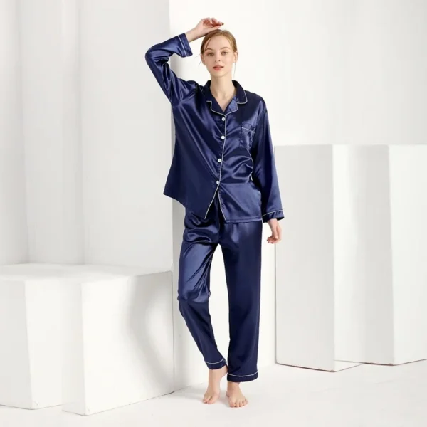 Pajamas for Women Winter pjs Silk homewear Long Sleeve Pants Pyjamas Lady Sexy Nightwear Night Dress Satin Women's Sleepwear