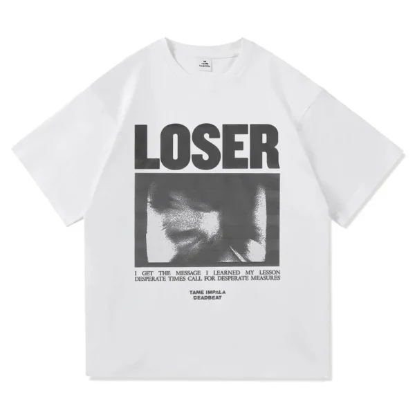 Tame Impala Loser Graphic Tee, Deadbeat Album 2025 Merch, Harajuku Style Unisex Premium Cotton T-Shirt, Perfect Fan Gift
